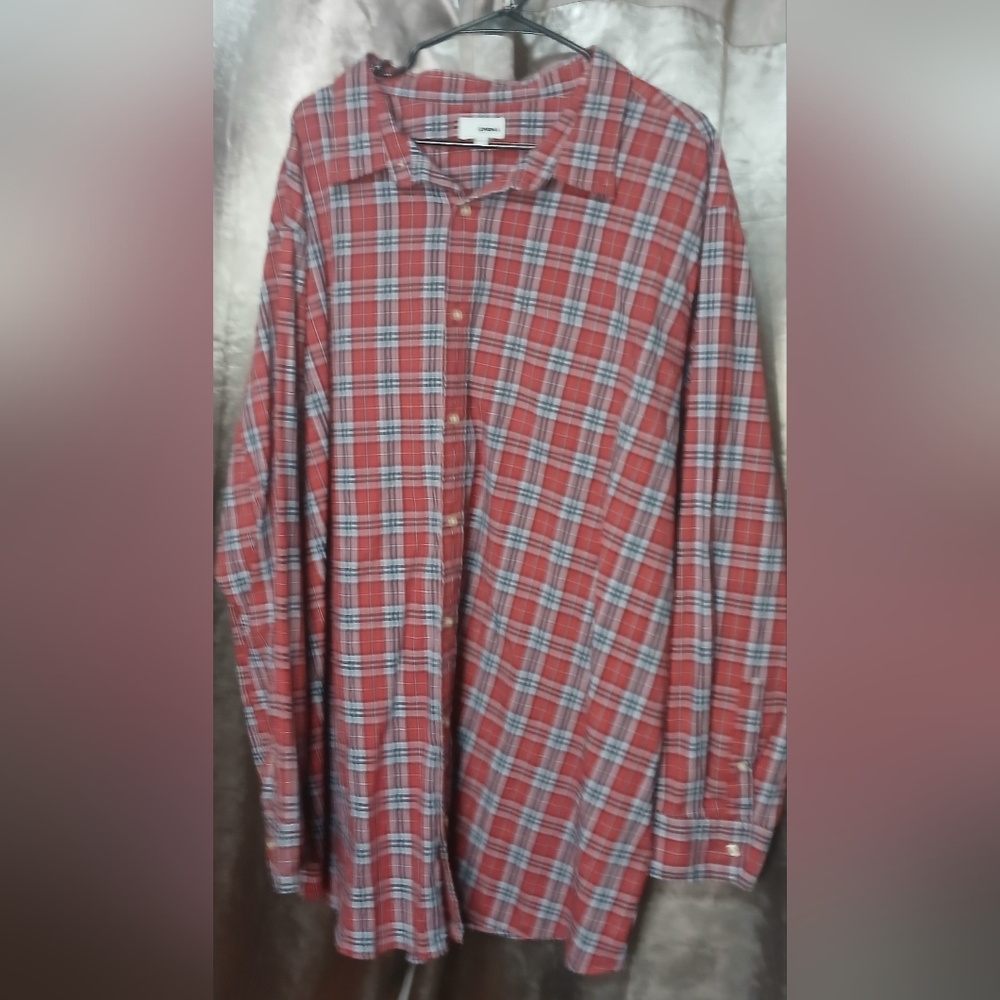 Men's Size 4XB Red Plaid Sonoma Shirt